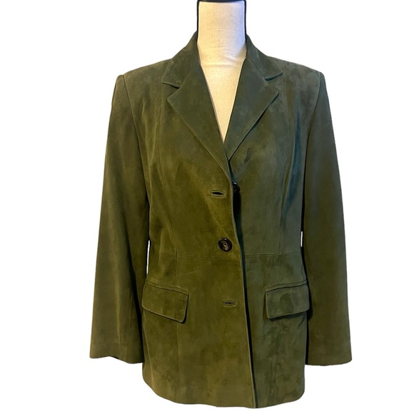 Khaki Suede jacket by Il Perseo - Picture 1 of 7